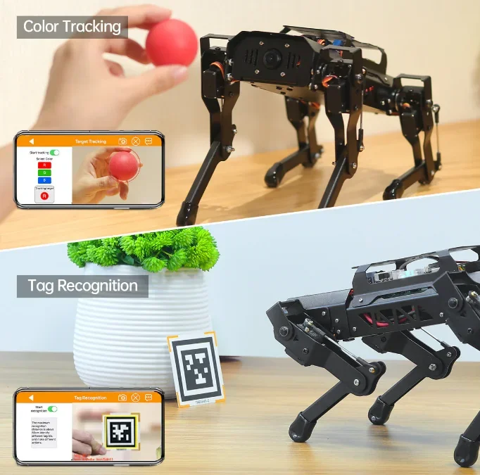 Programmable Rechargeable Bionic Smart Robotics Dog Kit ROS Open Source AI Vision Remote Control PuppyPi Robot Dog