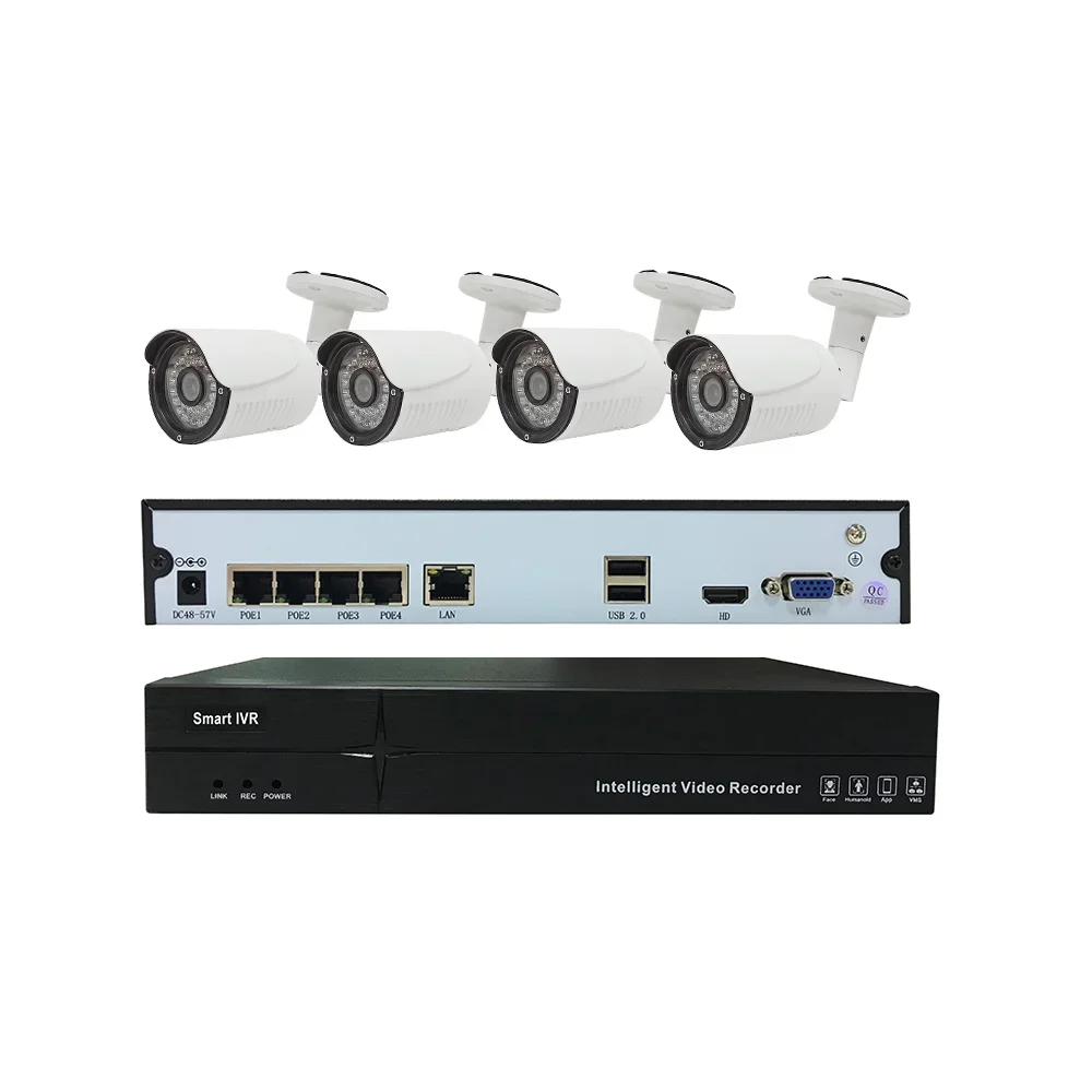 DIY IP Camera Kit 4 CH 8CH 16CH 1080P 1 SATA POE NVR H.265 Network Video Recorder