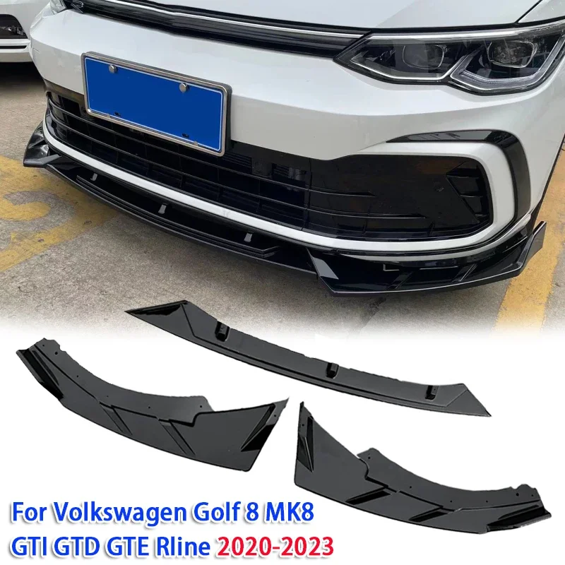 

Car Front Bumper Lip Body Kit Spoiler for Volkswagen Golf 8 MK8 GTI GTD GTE Rline 2020-2023