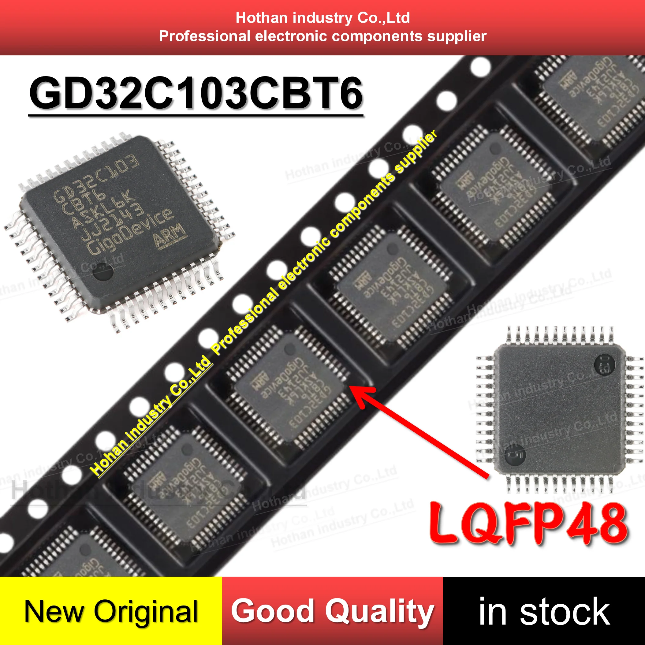 [1PCS] GD32C103CBT6 GD32 C103CBT6 CBT6  Replacement STM32C103CBT6 STM32 LQFP-48 ARM Cortex-M4 32-bit Microcontroller-MCU Chip