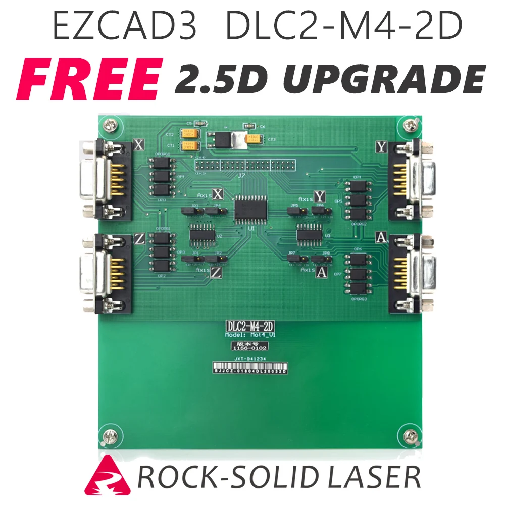 BJJCZ EZCAD3 Controller DLC2-M4-2D 2.5D 3D EZCad 3 Laser Control Card 4 Extension Axis Laser Marking Engraving Control Board