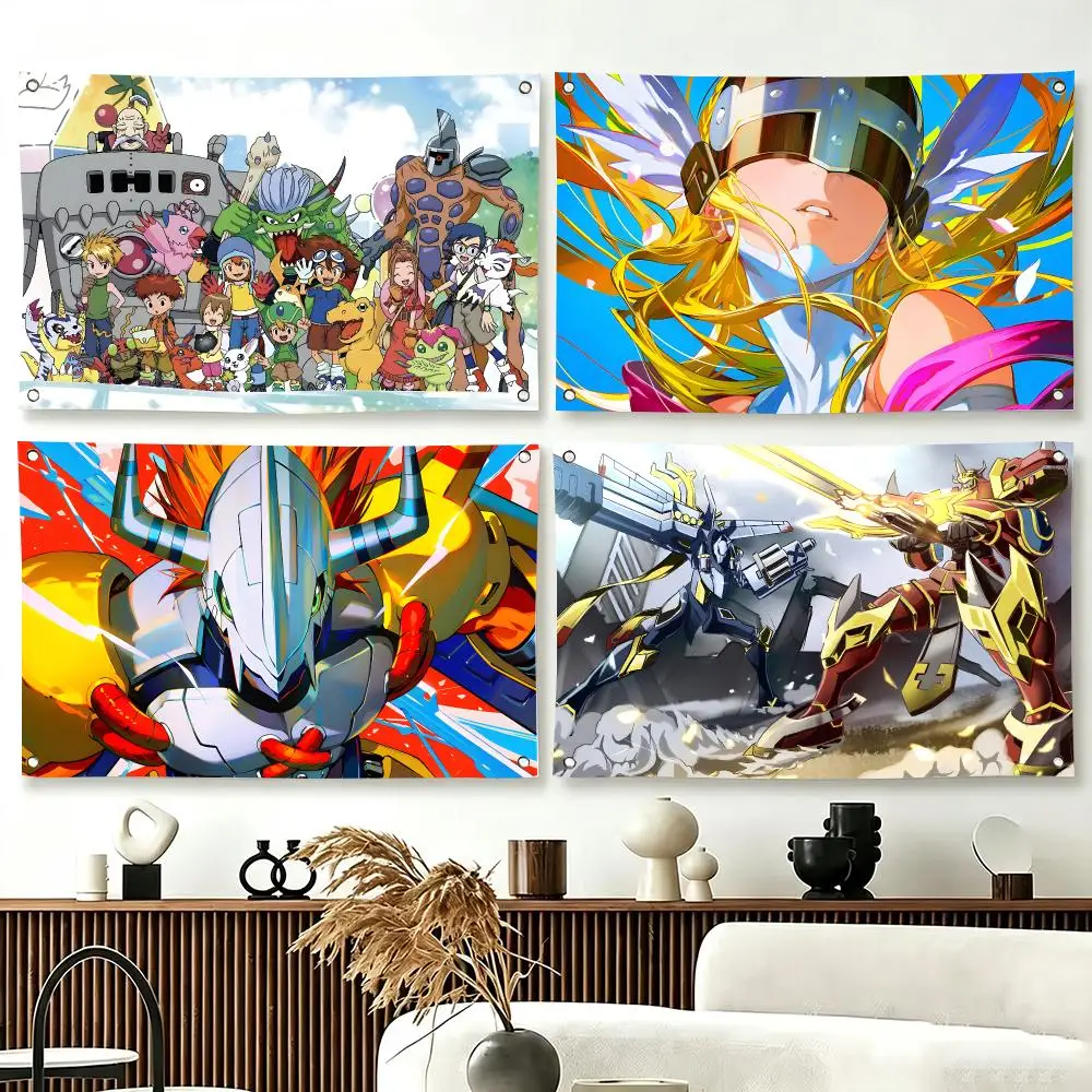 Adventure Anime D-Digimon Wall Flags for Living Room Home Dorm Decor Outdoor Camping Party Banner Gifts
