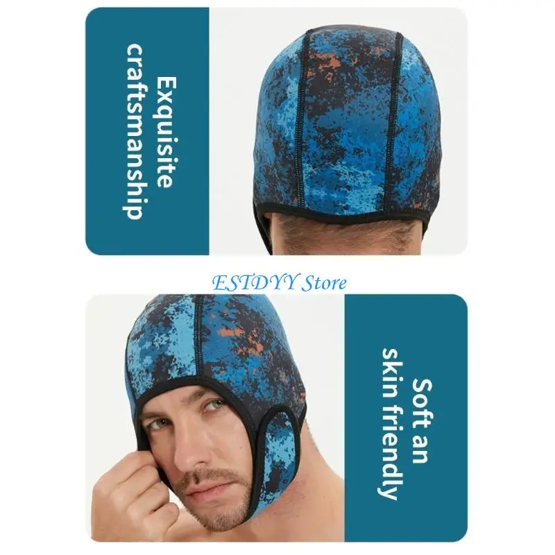 

G6DE Comfortable Diving Hood 2mm Diving Headgear Thermal Caps Swim Caps for Men