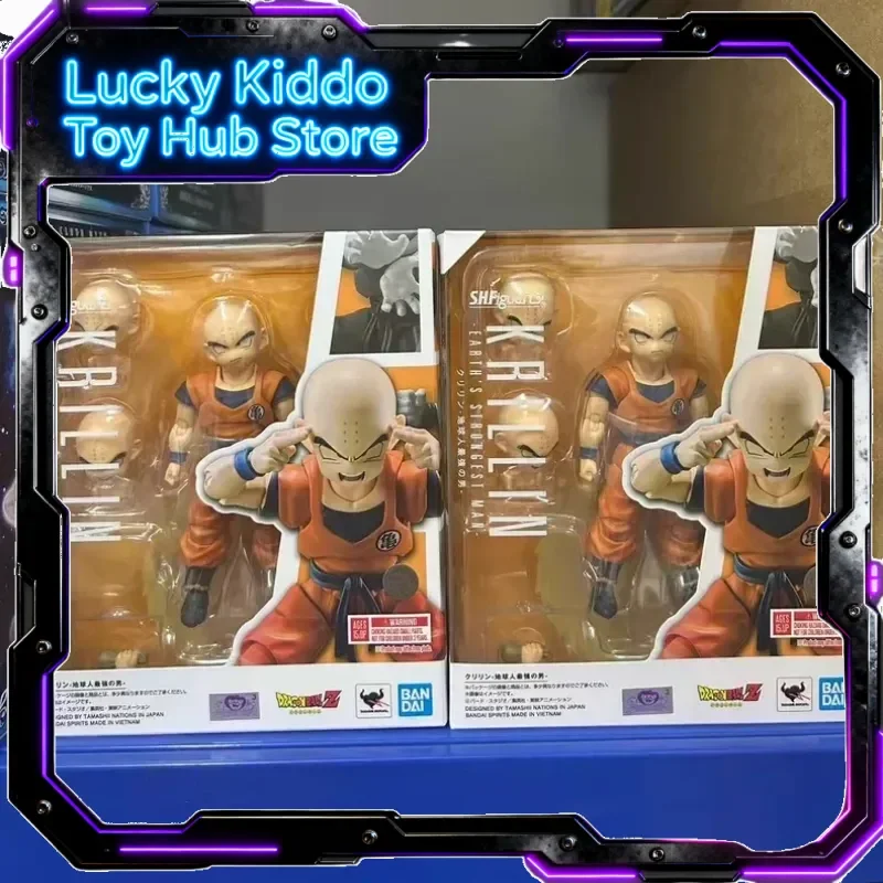bandai-shf-krillin-action-figure-dragon-ball-z-ristampa-originale-modello-da-collezione-completamente-articolato-per-i-fan-degli-anime