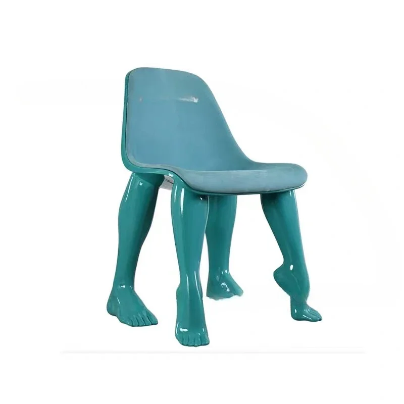 

Nordic light luxury creative design, special-shaped fiberglass, personalized human leg modeling chair