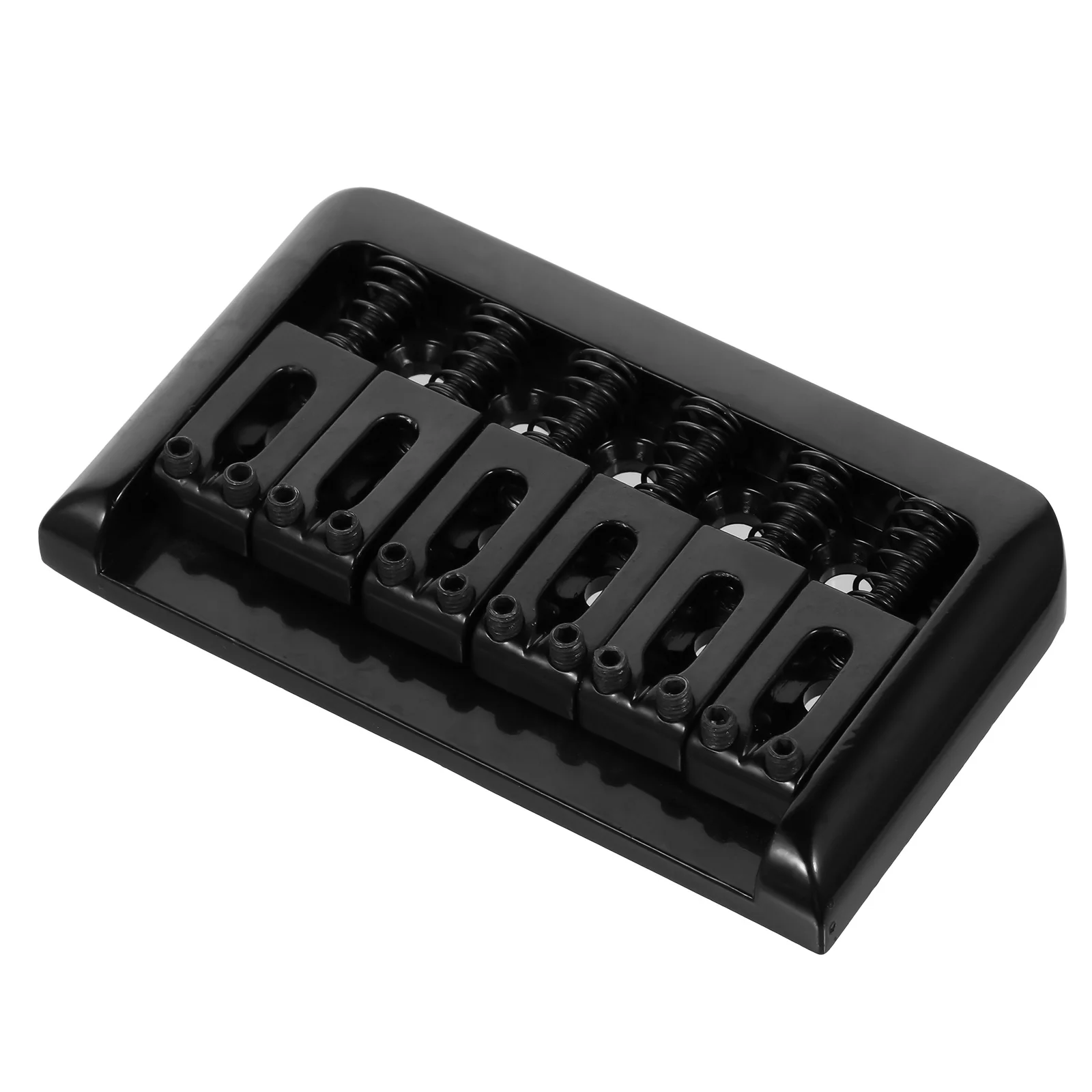 

1 Set 6 String Guitar Fixed Bridge Hardtail Replacement Part Black Durable Premium Material Easy Install Professional Electric