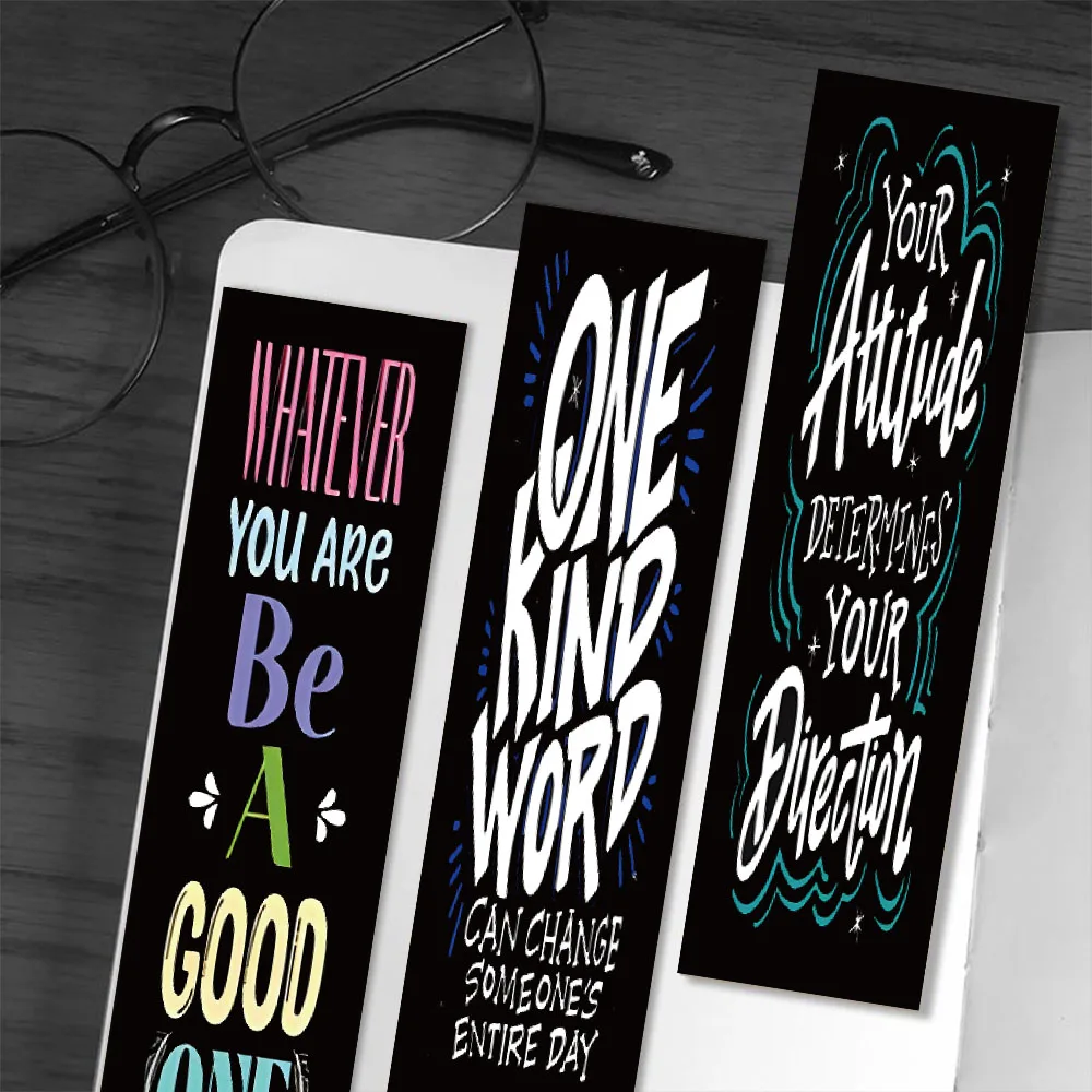 30PCS Inspirational Encouragement Bookmarks Student Books Decoration Reading Label Cards Creative Gifts