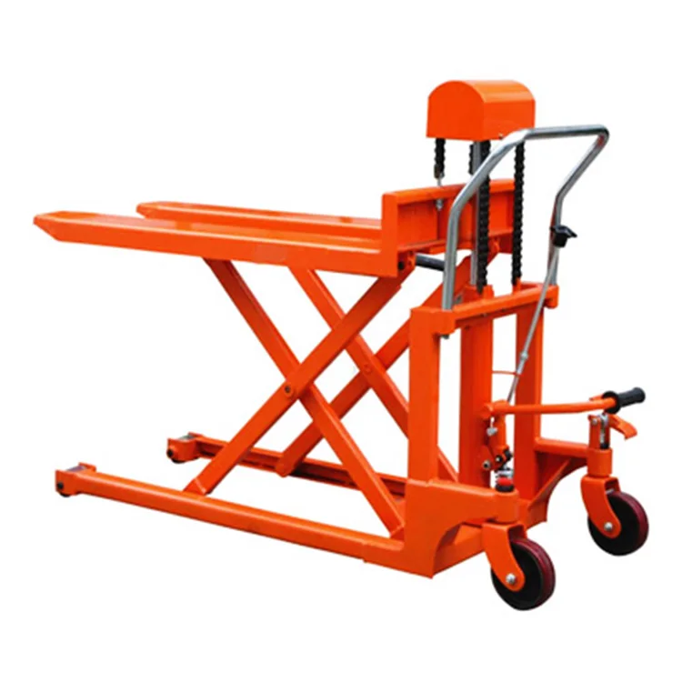 Skid Pallet Lifter Manual Scissor Forklift Truck Hydraulic Scissor Lift Truck Workshop