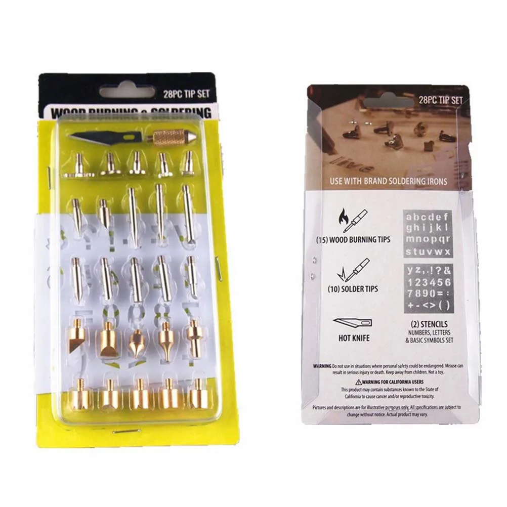 

28pcs Wood Burning Tips Set Assorted Carving Soldering Points For Diy Craft Tool Kit Woodburning Points Soldering Iron Wood