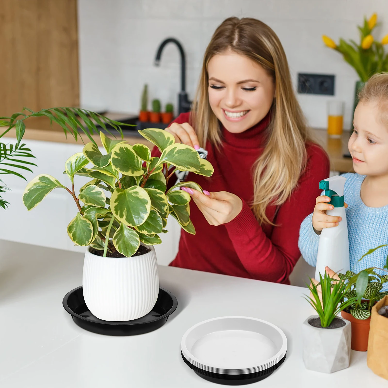 

12 шт. пластиковый цветочный горшок, блюдце, круглый поднос для растений, прочная водостойкая основа для цветов для комнатных и уличных садовых горшечных растений