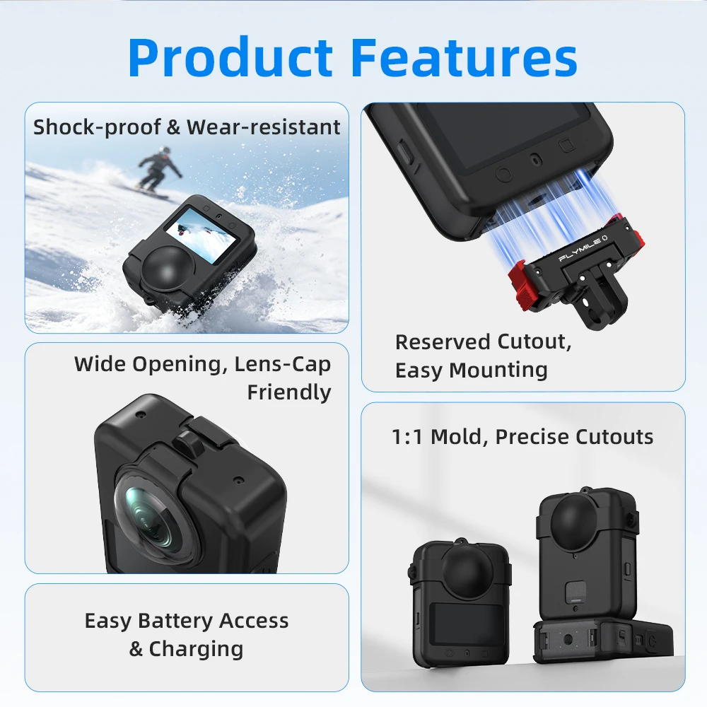 Silicone Case W Lanyard For DJI Osmo 360 1/2 Camera Accessories Anti-dust Anti-scratch Lens Guard Protective Case Body Cover
