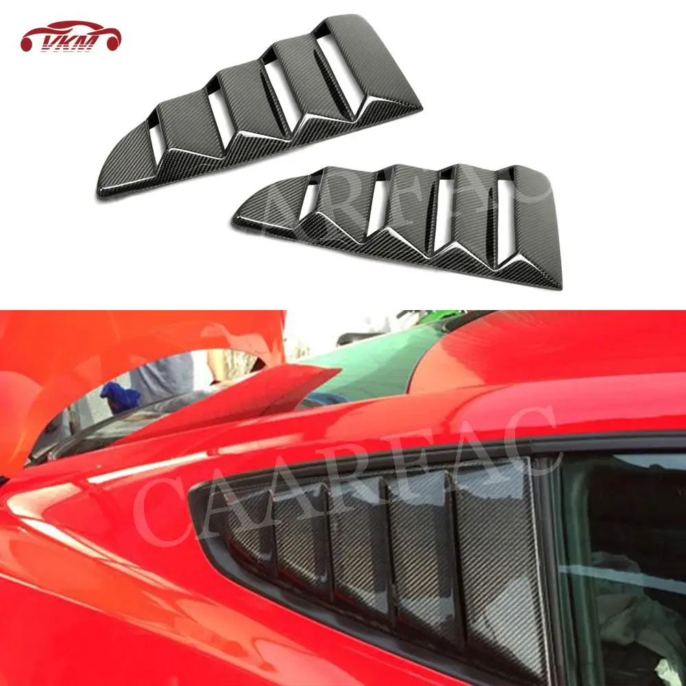 Carbon fiber Car Side Window Air intake trims Vent Decoration for Ford Mustang 2015 2016 2017 2018 Auto Accssorise 2 PCS/Set