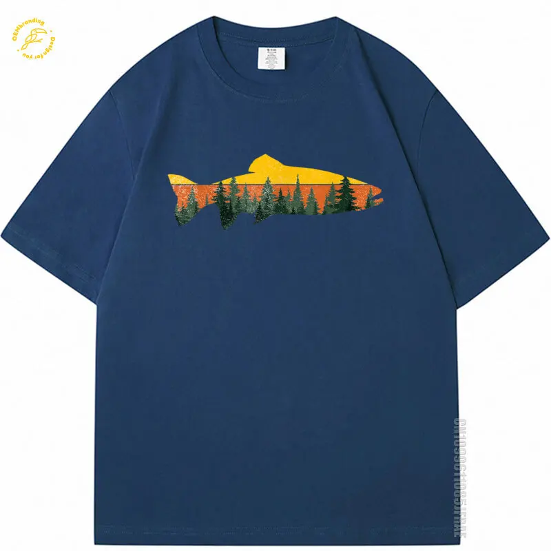 

Fisher T Shirt Trout Fly Fishin Outdoor Forest Nature Wildlife Fisherman T-Shirt Koszulka Męska 2025 Hot Tee Luxury Designer Top