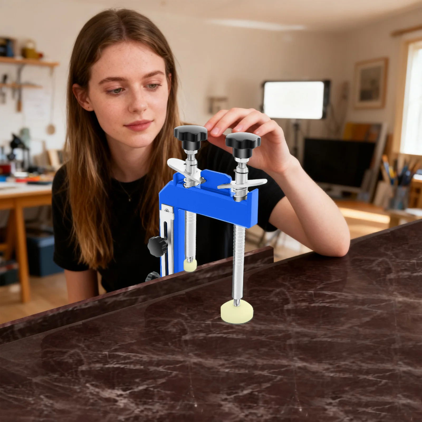 45 °   Morsetto per giunzioni per giunture, aste di serraggio regolabili, dispositivo per giunzioni per giunture in pietra, per giunzioni di pietre artificiali con pietra naturale