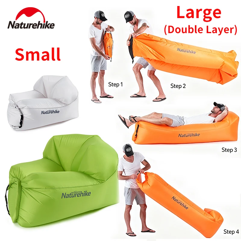 Naturehike Inflatable Sofa with Pillow Upgraded Double Layer Air Cushion Portable Foldable Beach Camping Anti Overturning Sturdy