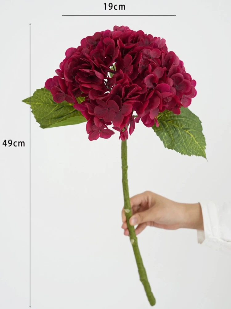 Blauwe kunstmatige hortensia bloemen Real Touch kunstmatige hortensia takken decoratie bruidsboeket bloemstuk