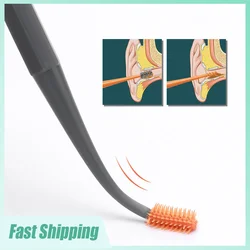 2pcs Ear Painless Cleaning Brush Tool Ear Wax Removal Deep Cleaning Stick Silicone Double Head Ear 360° Rotatable Clean Swab