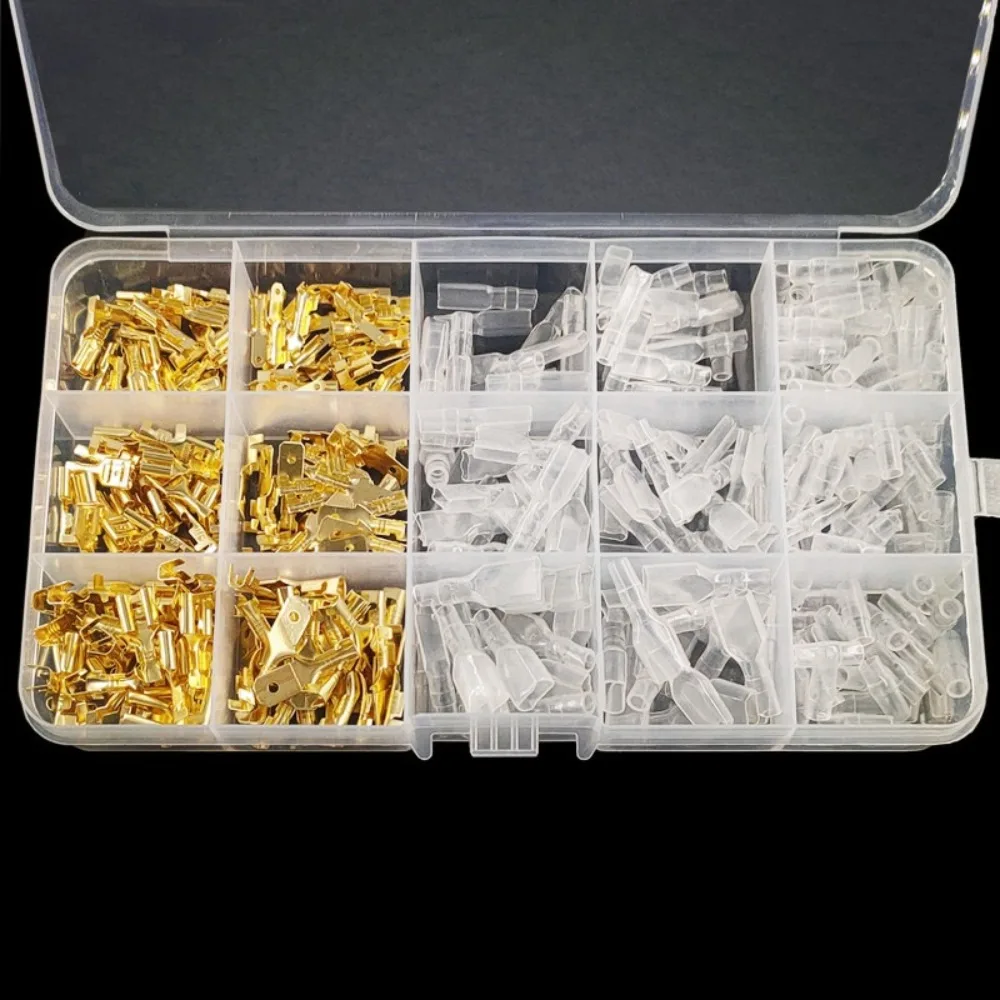 270 Uds Kit de terminales aislados 2,8 4,8 6,3mm conectores de pala macho hembra para proyecto de cableado de Audio de coche de electrodomésticos DIY