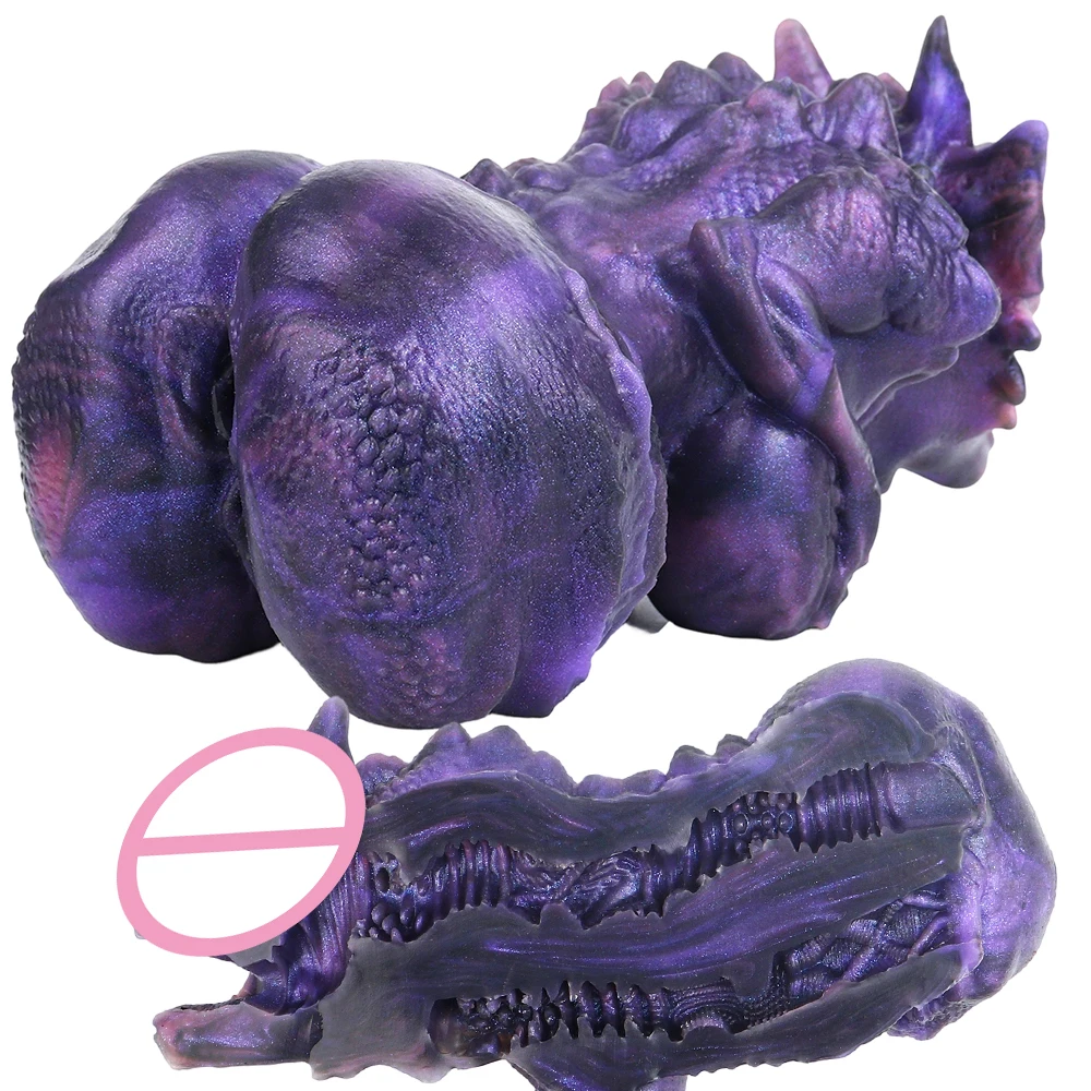Silicone Monster Male Masturbator Daul Channel Anal Onahole Pussy Realistic Vaginal Textured Channel Stroker AdultSexToy For Man