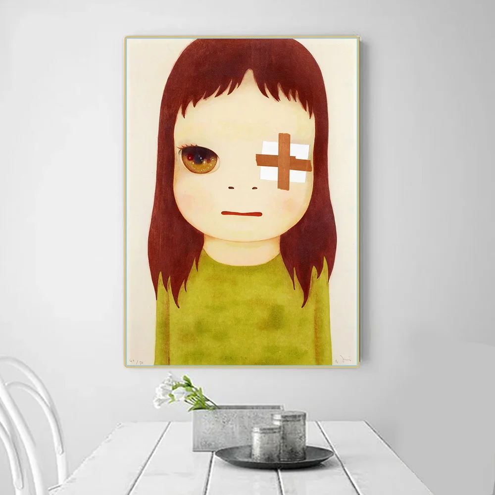 Yoshitomo Nara《Eye Patch》Canvas Art Oil painting Artwork Poster Picture Modern Wall decor Home Living room Decoration
