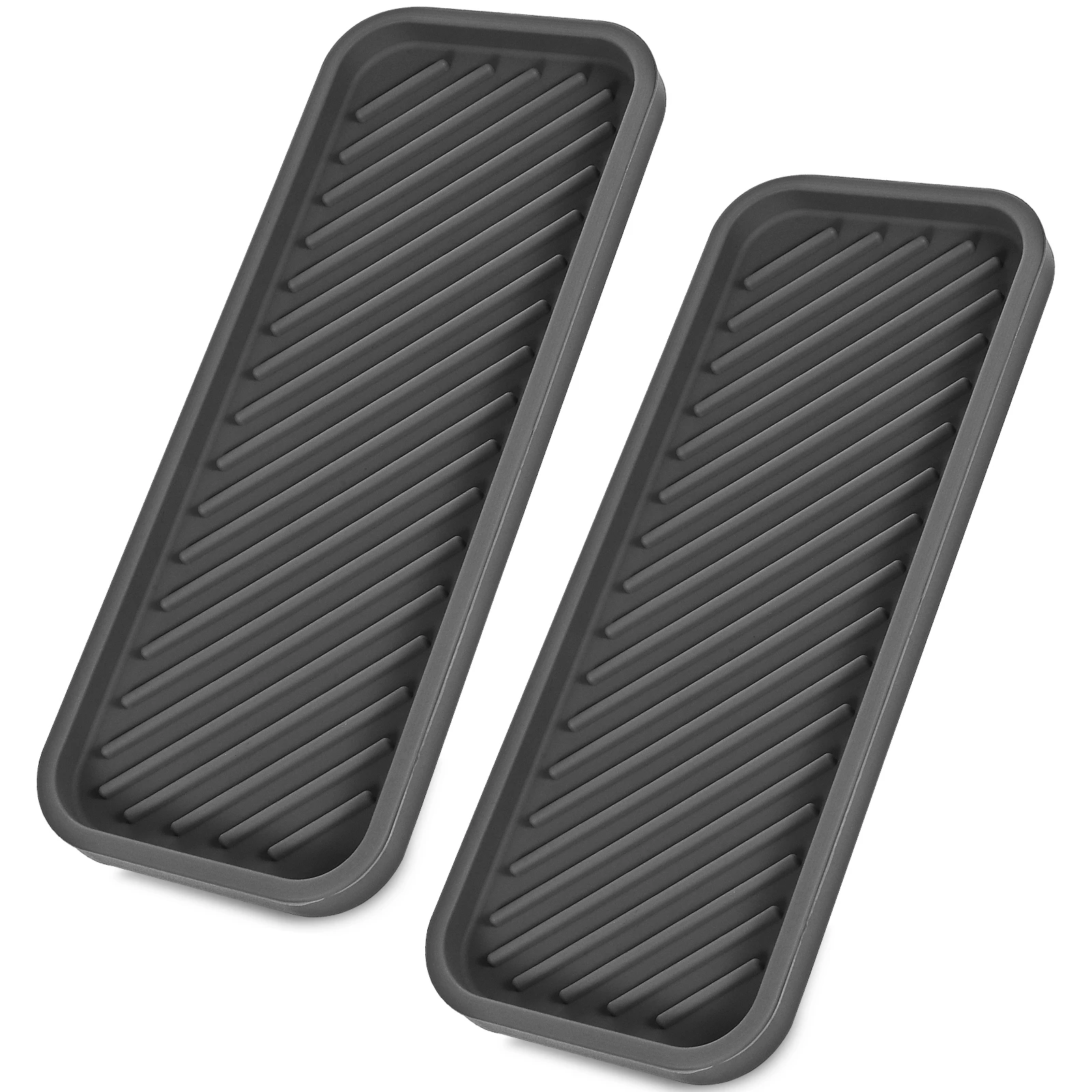 

2Pcs Silicone Soap Box Sink Organizer Sponge Holder with Drainage Bumps Non-Slip Kitchen Bathroom Counter Storage Tray Heat