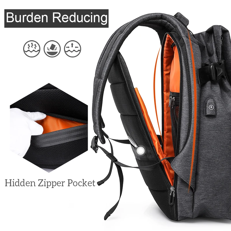 TANGCOOL 2023 New Men Waterproof Laptop Backpack 15.6 Inch Large Capacity USB Charging for Teenager Student School Bag Backpack