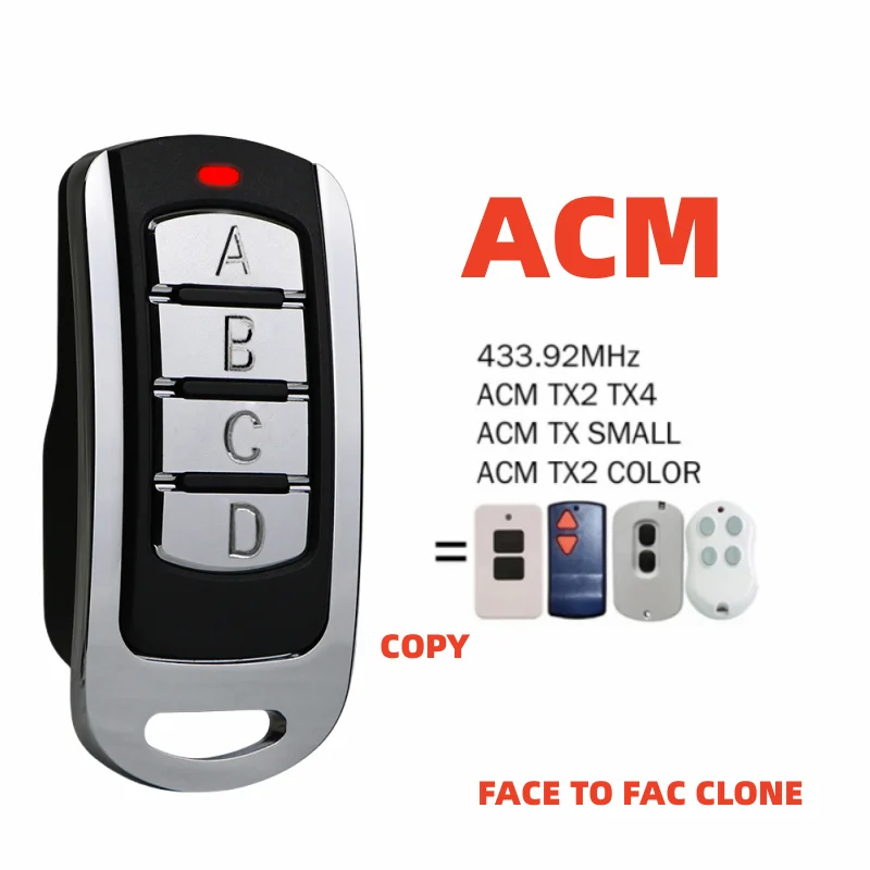 ACM Controller CommanTX TX2 TX4 Garage Door Remote Control Duplicator 433.92MHz Clone ACM Gate Remote Control Hand Transmitter