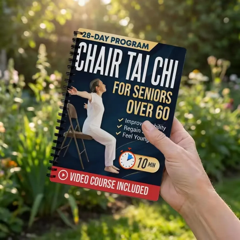 28‑Day Chair Tai Chi Fitness Program for Seniors 60 Plus, 10‑Min Daily Gentle Workouts, Boost Mobility Strength and Vitality
