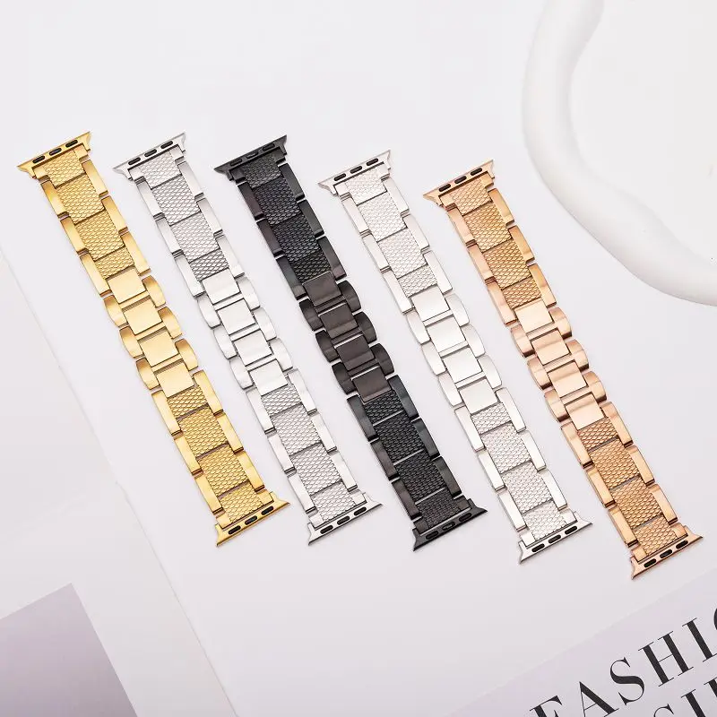 

Luxury Stainless Steel Straps For Apple Watch Metal Watch Bands S10 42 46mm Ultra 49mm iwatch Bracelet 38 40 41 42mm Wrist Strap