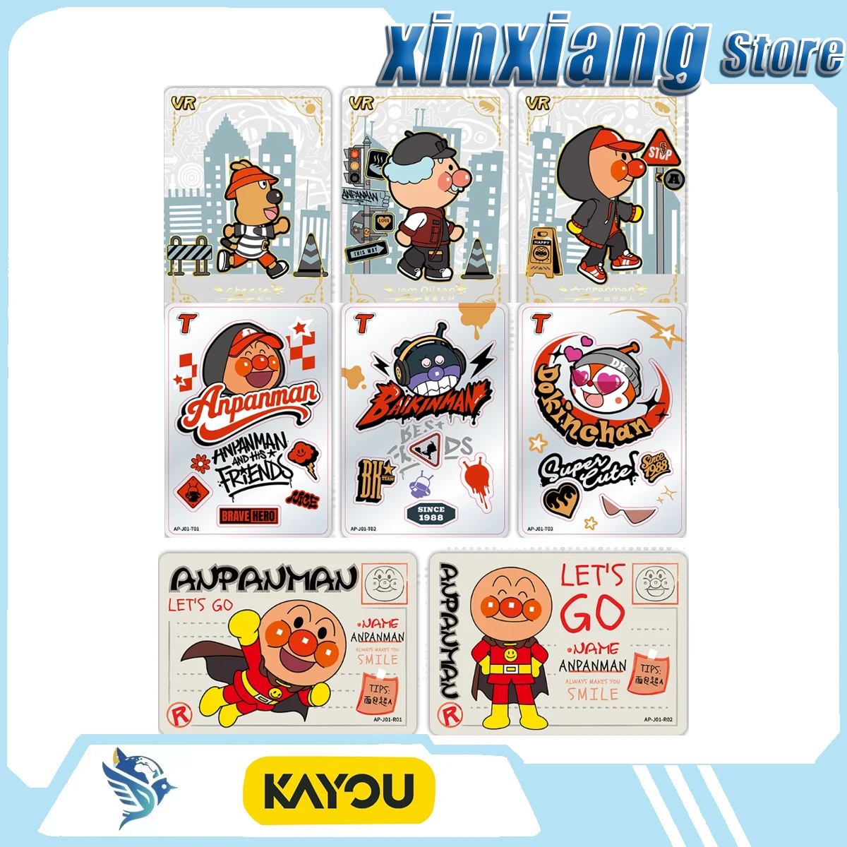 

KAYOU Anpanman Collectible Cards Surrounding Toy Collection Cards Street Graffiti Style Trading Cards For Fans Gifts Cartoon