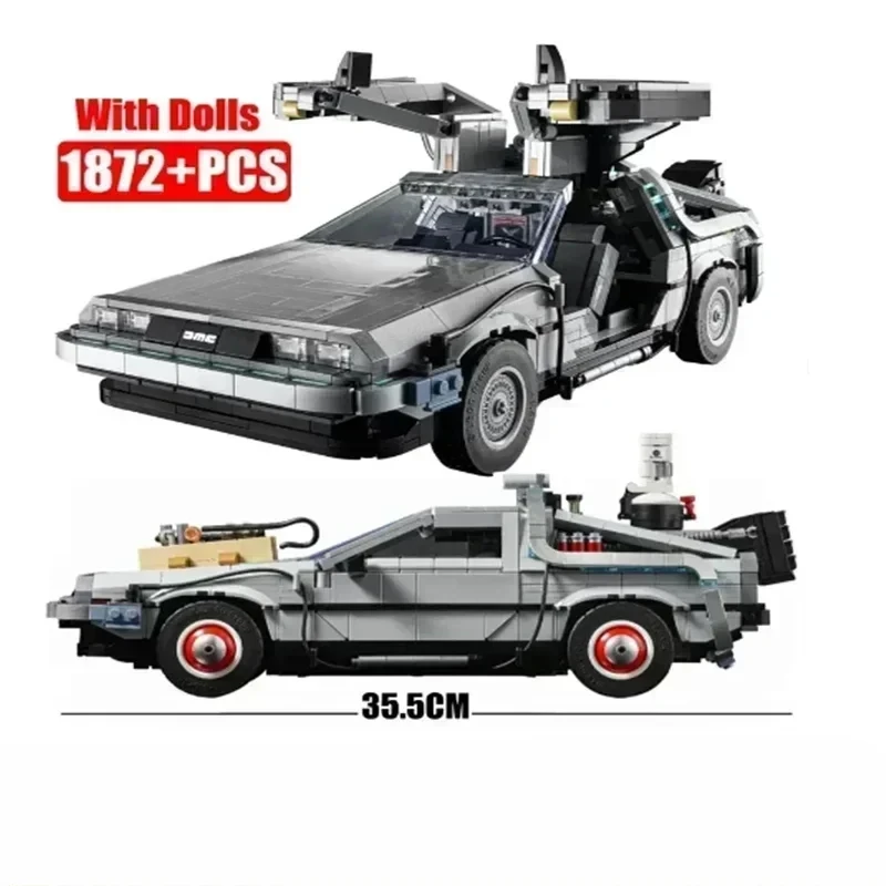 Building Blocks Back to the Future Time Machine 1:10 1872PCS Compatible 10300 Technical Car Bricks Construct Toys Birthday Gifts