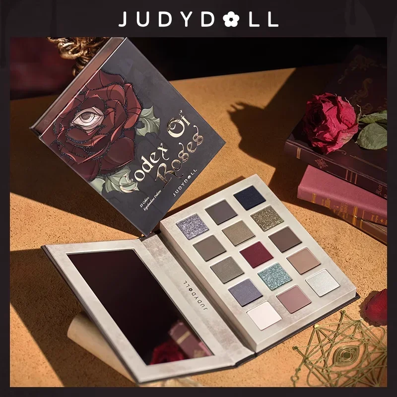 Judydoll Halloween Limited Rose Codex 15-color Eyeshadow Book Matte Glitter Earth Color Shimmer مستحضرات تجميل طويلة الأمد #2
