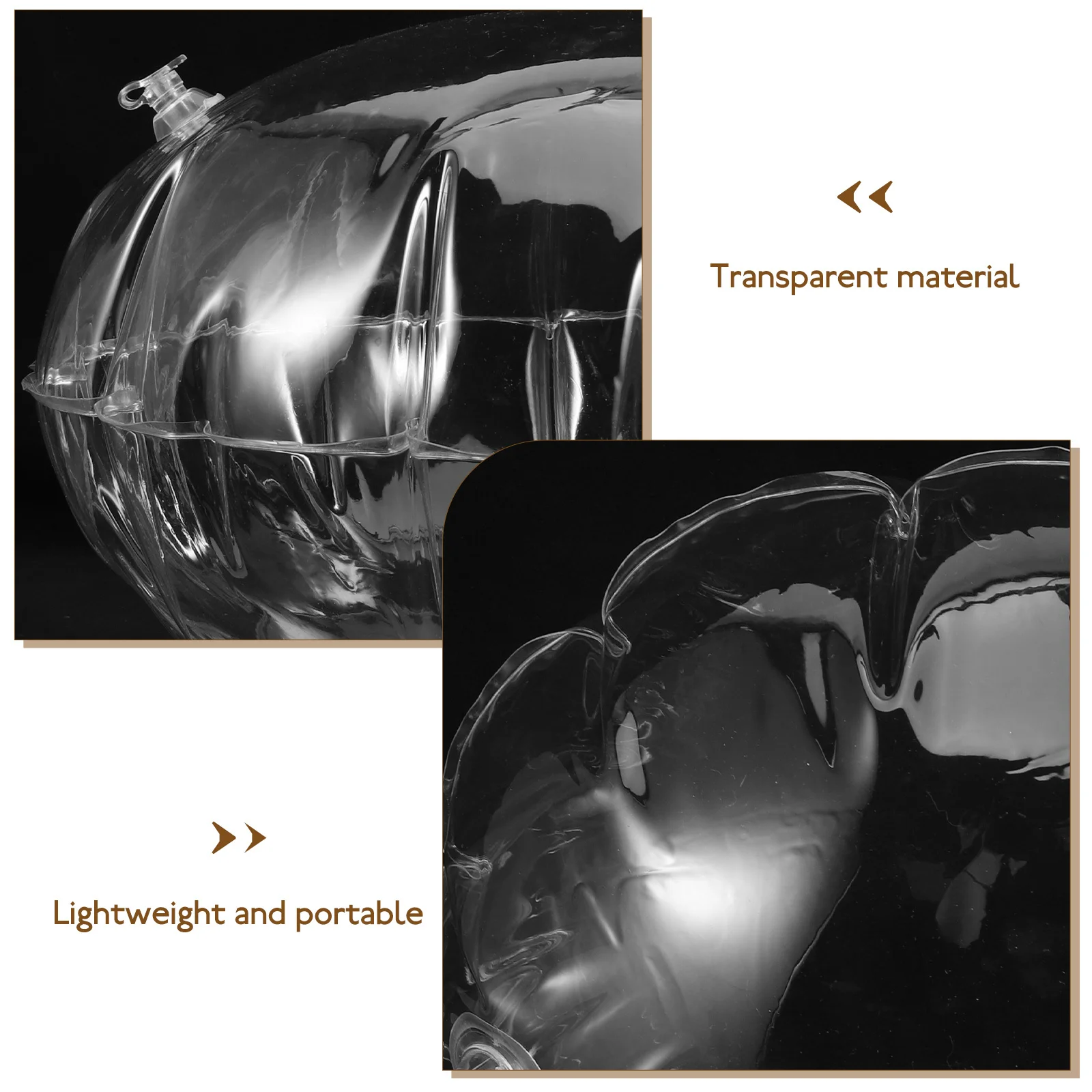 Travesseiro inflável portátil transparente redondo para acampamento, para viagens ao ar livre, resistente à água, leve, fácil de transportar, conforto