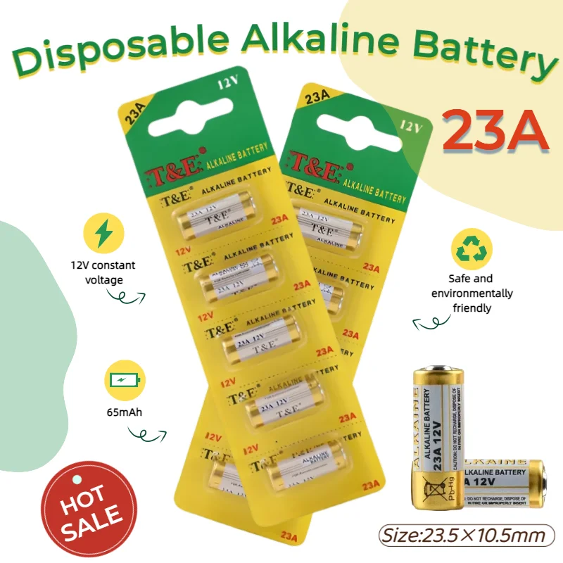 

12V Alkaline Battery 23A (E23A A23 23GA A23S GP23A V23GA MS21) for Doorbell Garage Door Remote Roller Shutter Car Alarm Key Fob