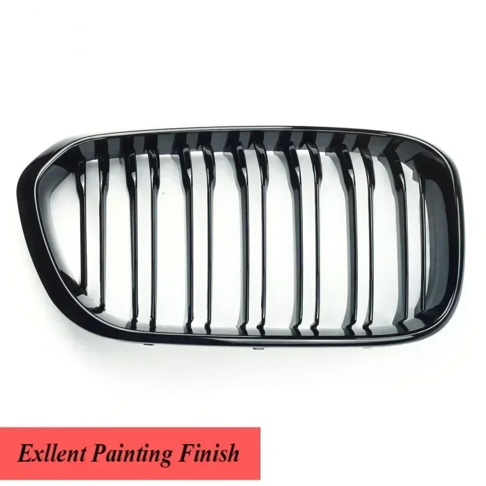 المصد الأمامي الكلى لامع أسود مصبغة تجميل سباق غطاء الشواية لسيارات BMW 1 Series F20 F21 LCI 2015-2019 120i 125i 135i #2