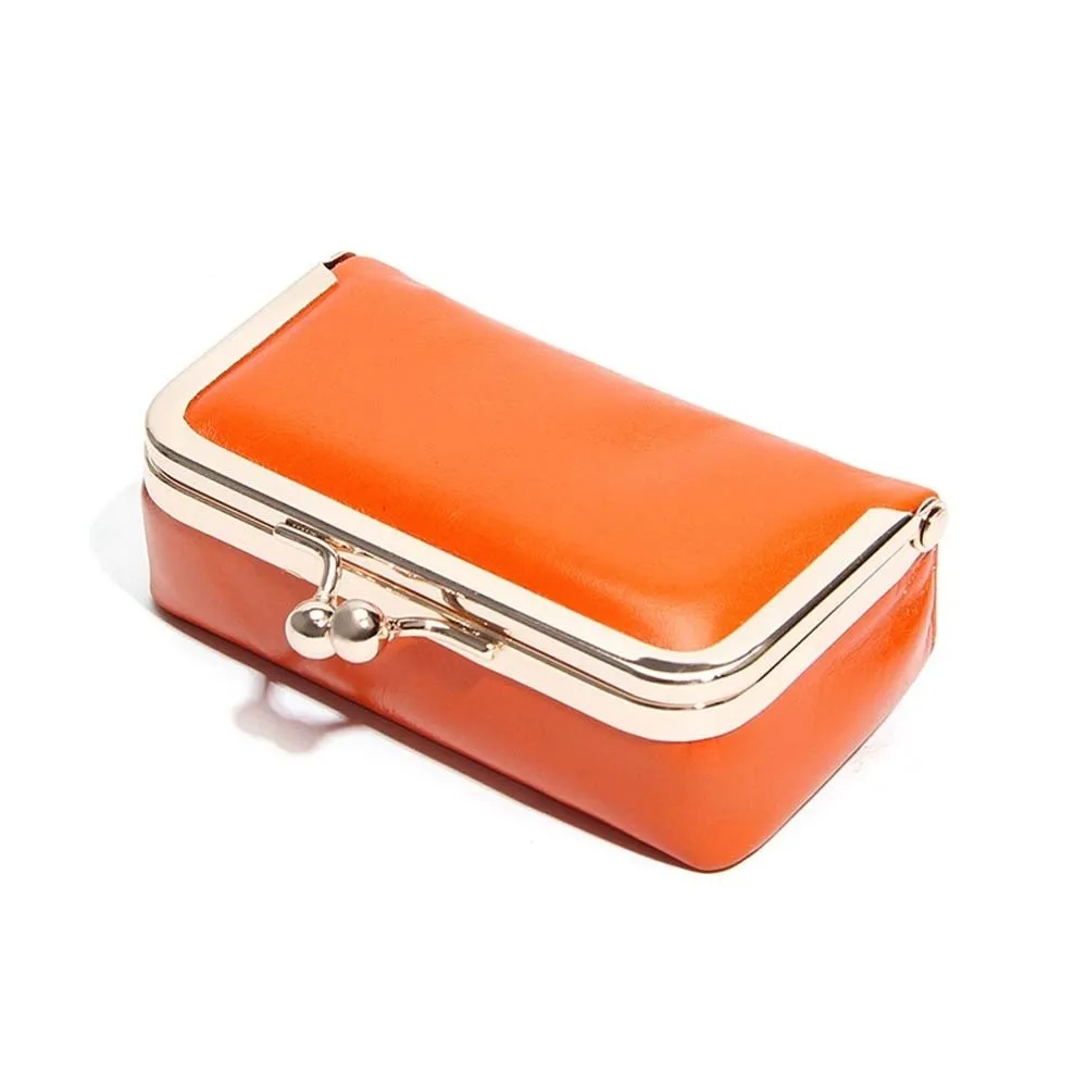 

Versatile Portable Kiss Lock Coin Purse Pouch Exquisite Leather Jewelry Bag Anti-splash Water Wallet Small Item Bag Storage