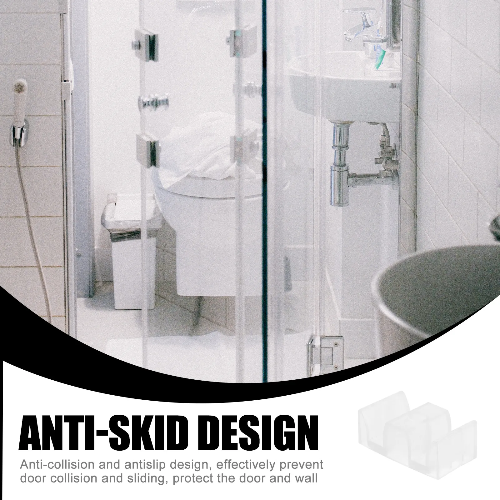 

10 шт. пластиковых направляющих-отбойников для нижней части раздвижных душевых дверей, замена запчастей, предотвращающие столкновения, для душевых дверей в ванной комнате