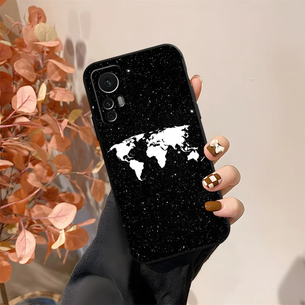 W-World M-Map Travels Phone Case for Xiaomi Redmi Note 10 13 12 Pro POCO F4 F5 X5 Pro 12 13 11T Lite Ultra Shell Cover