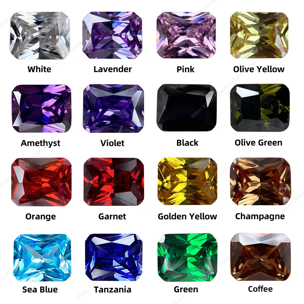 PCS 10/20/50 Octangle Shape 16colors Multicolor AAAAA Loose Cubic Zirconia Stone for Personalized ornament inlays