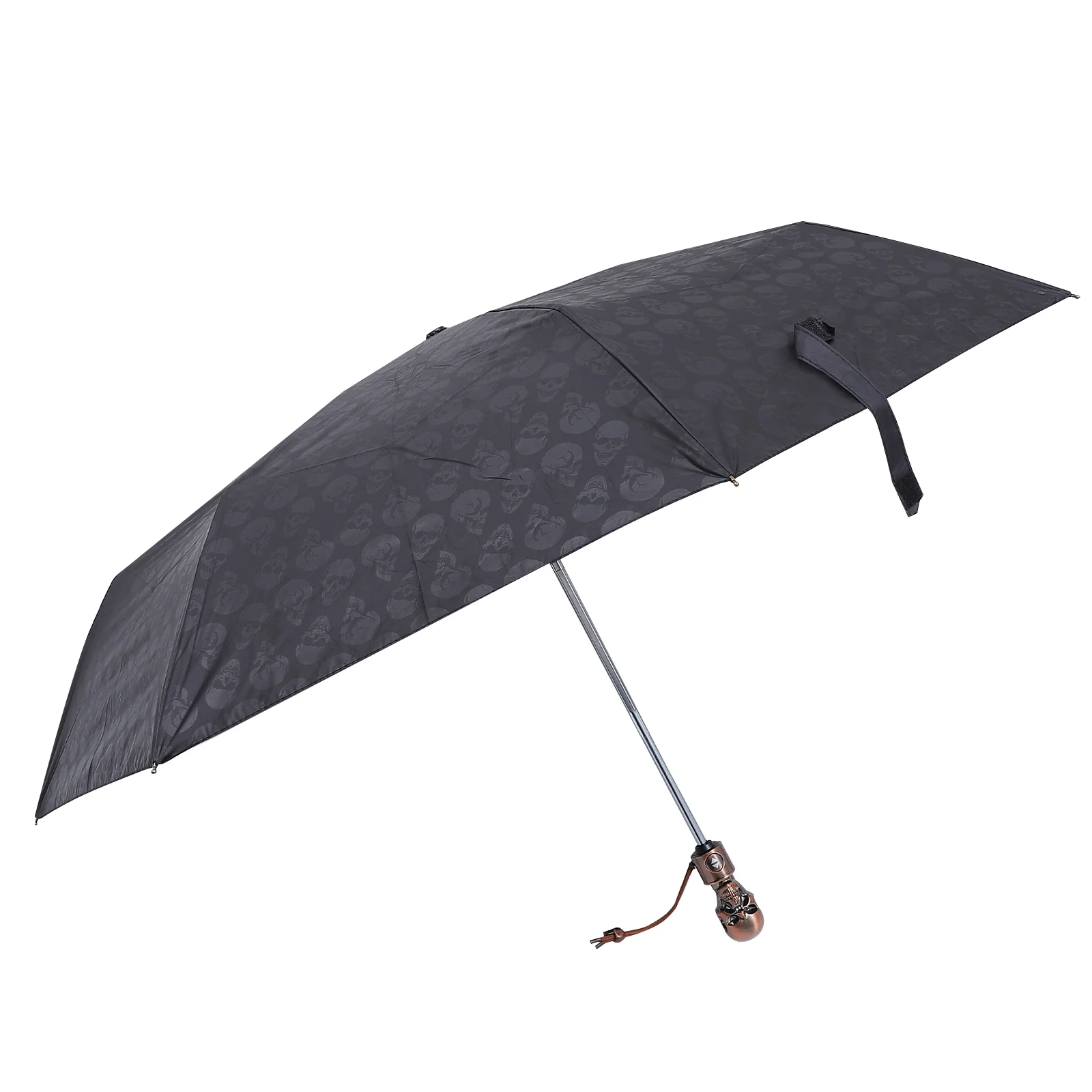 Skull Umbrella Folding Windproof Retractable for Sun Rain Aluminum Alloy and Head Travel