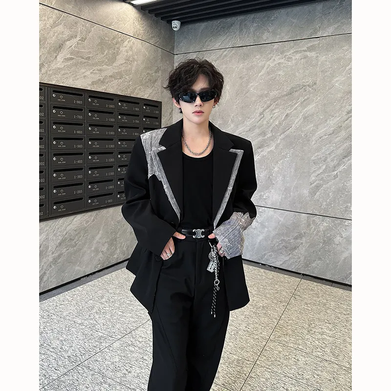 

Пиджак SuperAen с кружевными вставками и дизайном в стиле пэчворк, повседневный, с подплечниками, оверсайз, в стиле High Street, новинка весны 2026