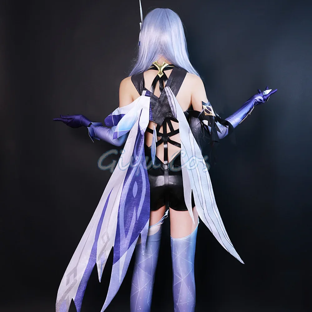 女性のためのgenminインパクトコスプレコスチューム、ウィッグ付きのアニメユニフォーム、ハロウィーンパーティーコスチューム、仮面舞踏会ゲーム、大人のカーニバル