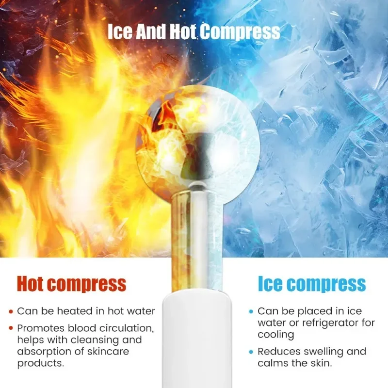 الفولاذ المقاوم للصدأ كرات الثلج تبريد الوجه العصي الجمال سبا أدوات العناية بالبشرة التجاعيد الدقيقة تشديد المسام تقليل الانتفاخ