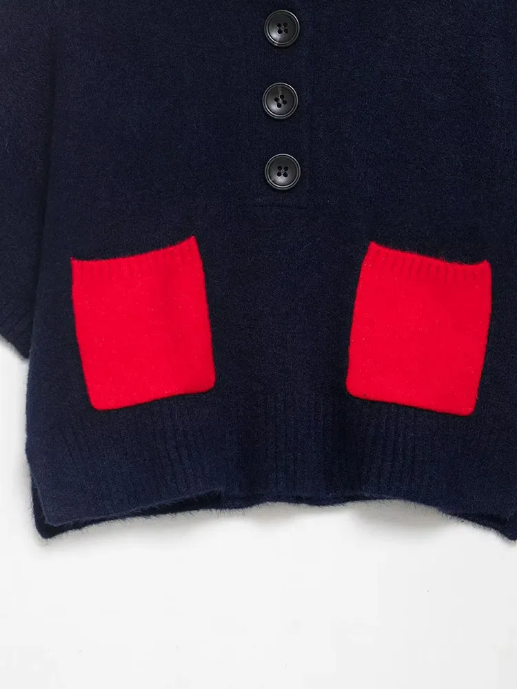 المرأة 2025 الخريف موضة جديدة كسول نمط عادية محبوك قميص شيك قصيرة الأكمام فضفاضة سترة البلوز #3