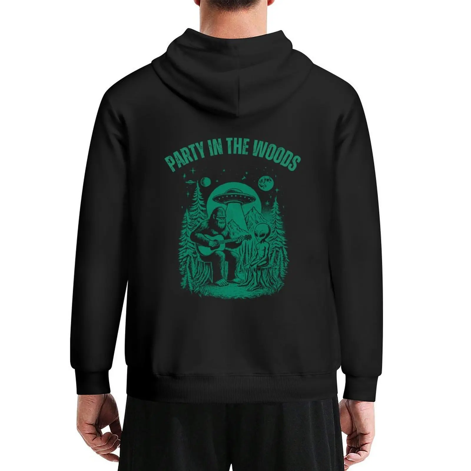 

Bigfoot Playing Guitar Party In The Woods Hoodie japanese style hooded shirt mens clothing graphic t shirts men anime hoodie