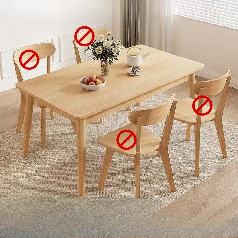 Only Table Small Apartment Home Kitchen Dining Room Furniture Nordic Solid Wood Dining Table Set Rectangular Natural Wood Finish