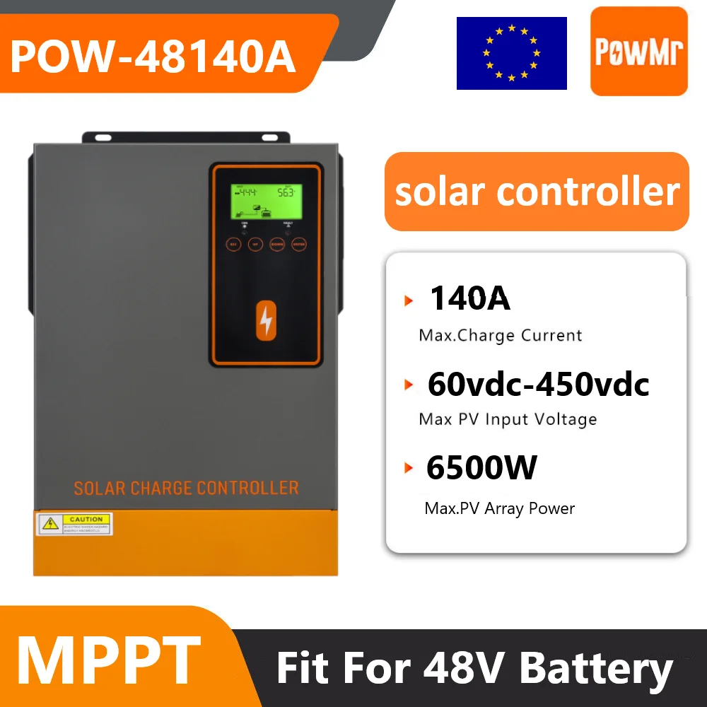 PowMr MPPT 10A-140A contrôleur de chargeur solaire écran LCD ajustement GEL FLD AGM LI SLA batterie 48V système avec contrôleur Max.PV 500V