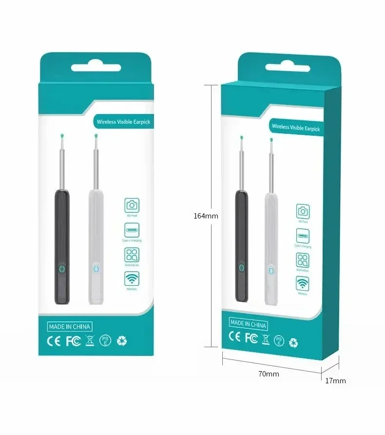 TINSOL Smart HD Visueller Ohrenreiniger 1080P Ohrenschmalz-Entferner Otoskop USB-C Wiederaufladbares Endoskop Ohrenschmalz-Reinigungswerkzeug Gesundheitspflegeset – Detail 17