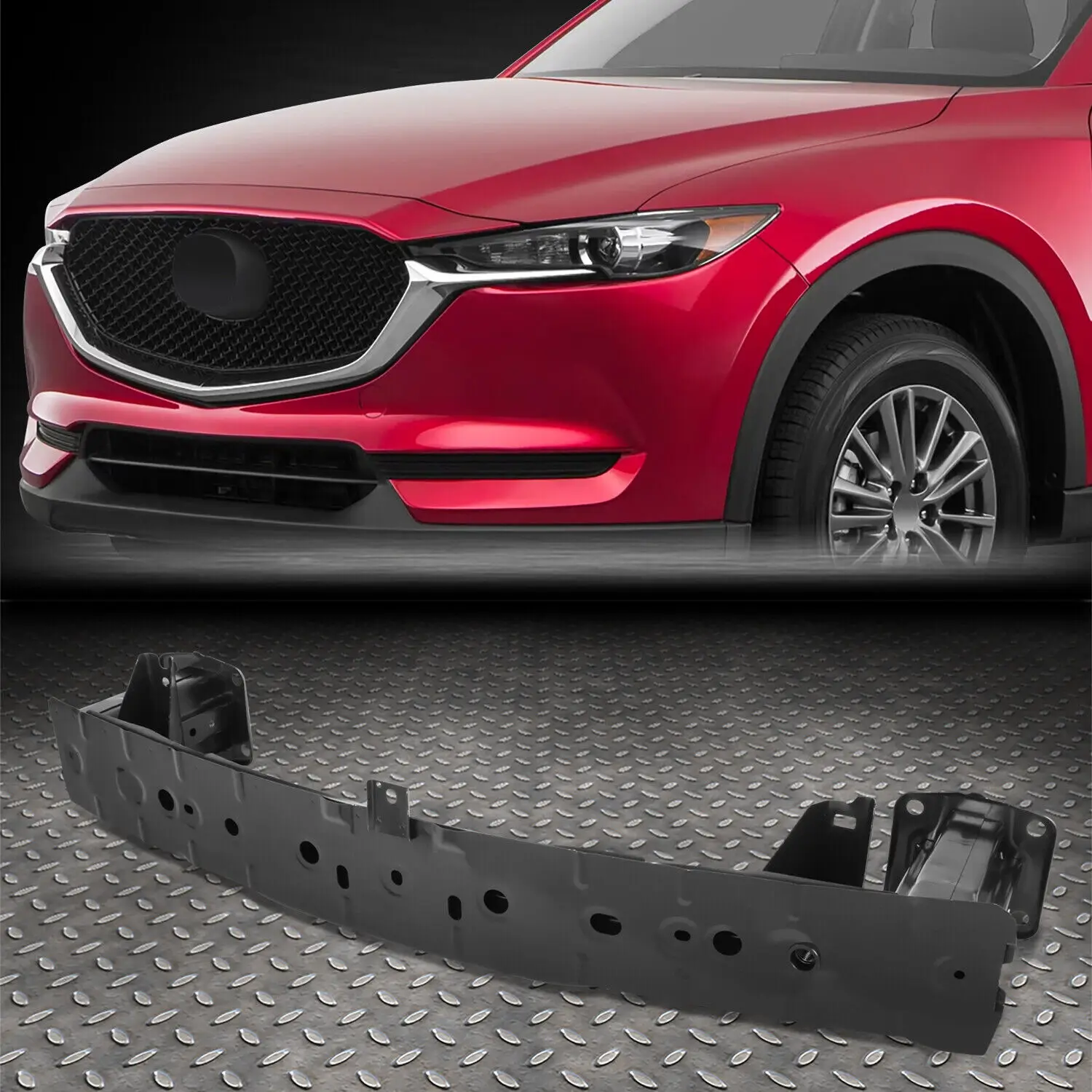 

US For 2013 2014 2015 2016 2017 2018 2019 2020 2021 Mazda CX-5 OE Style Black Steel Front Bumper Reinforcement Impact Bar