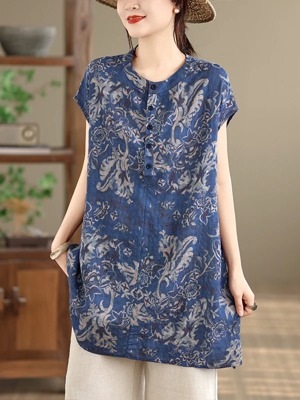 

Легкое летнее платье-рубашка в китайском стиле, свободного кроя, больших размеров, из тонкого хлопка, с вышивкой, в повседневном стиле, новинка